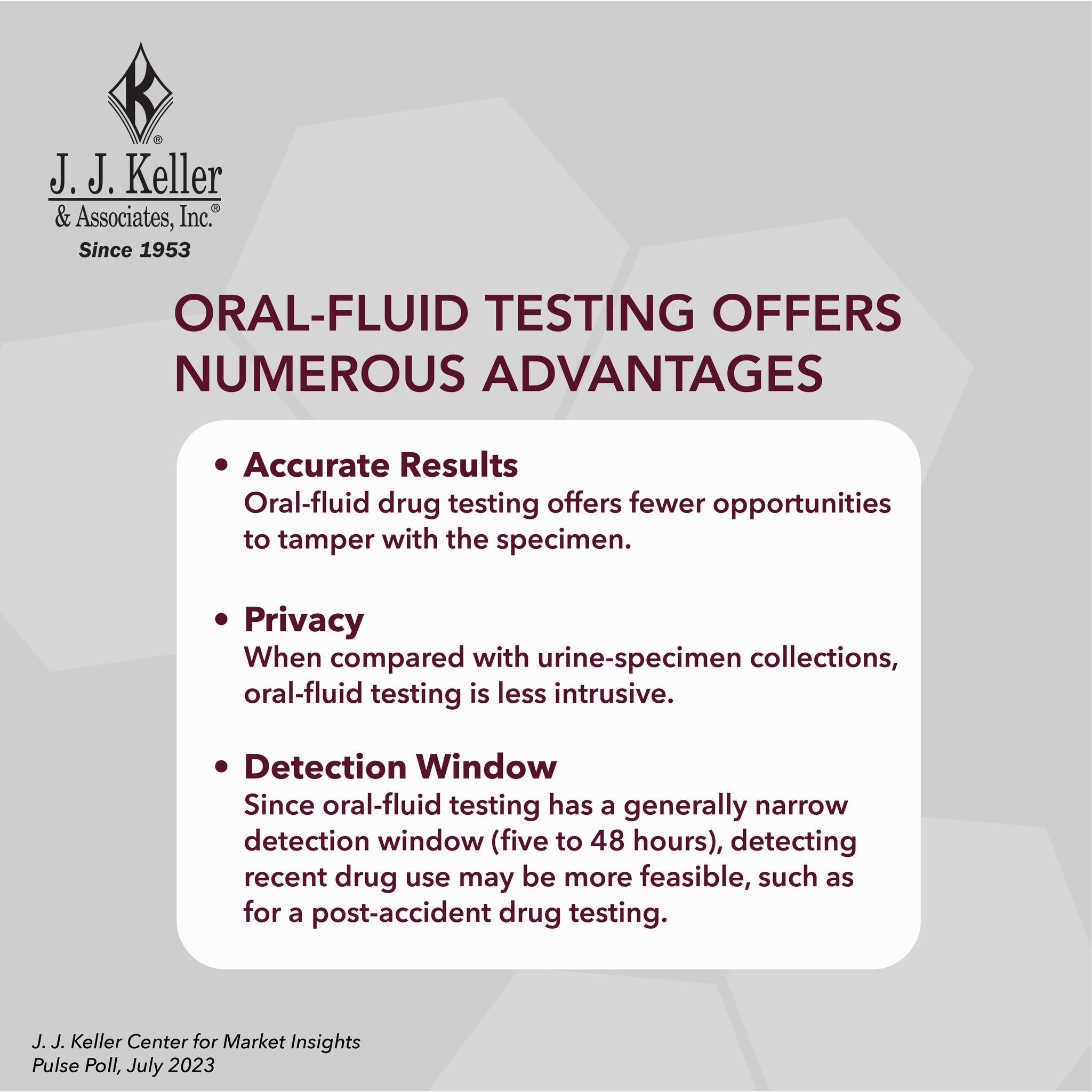 Advantages of oral-fluid testing
