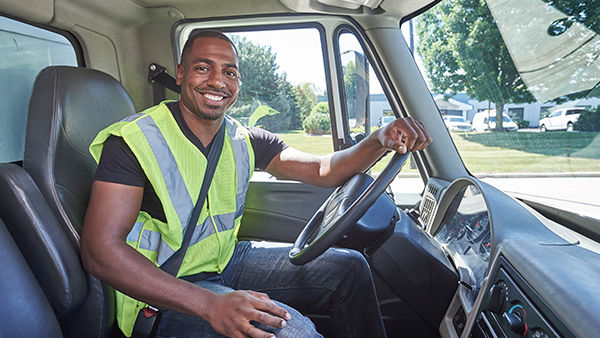 Driver in truck