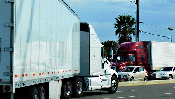 Truck in traffic