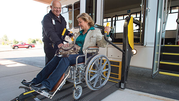 Woman in wheelchair