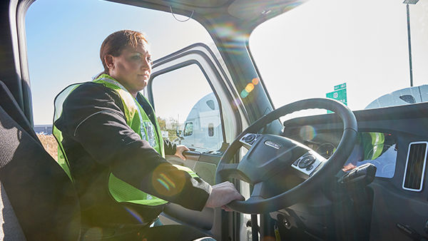  Woman driving truck