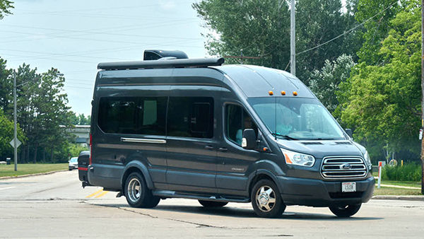 Van on road