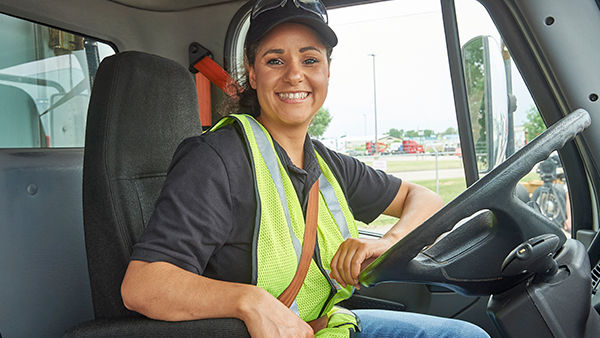  Woman driving truck