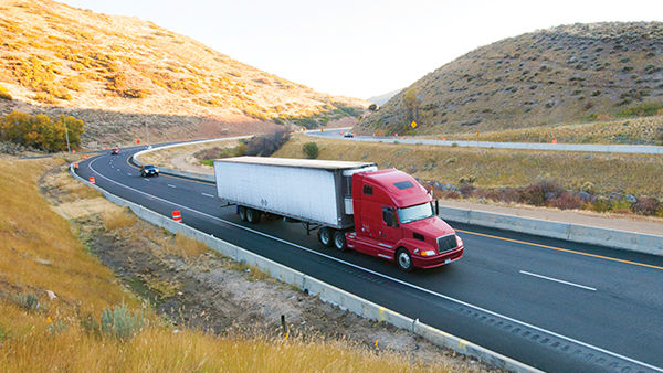 Truck on road