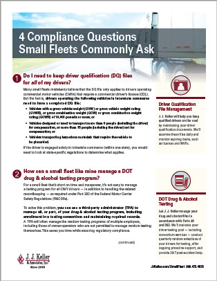 Small Fleet Compliance Brief | J. J. Keller DataSense